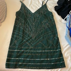 Size M Free People Green Beaded Dress